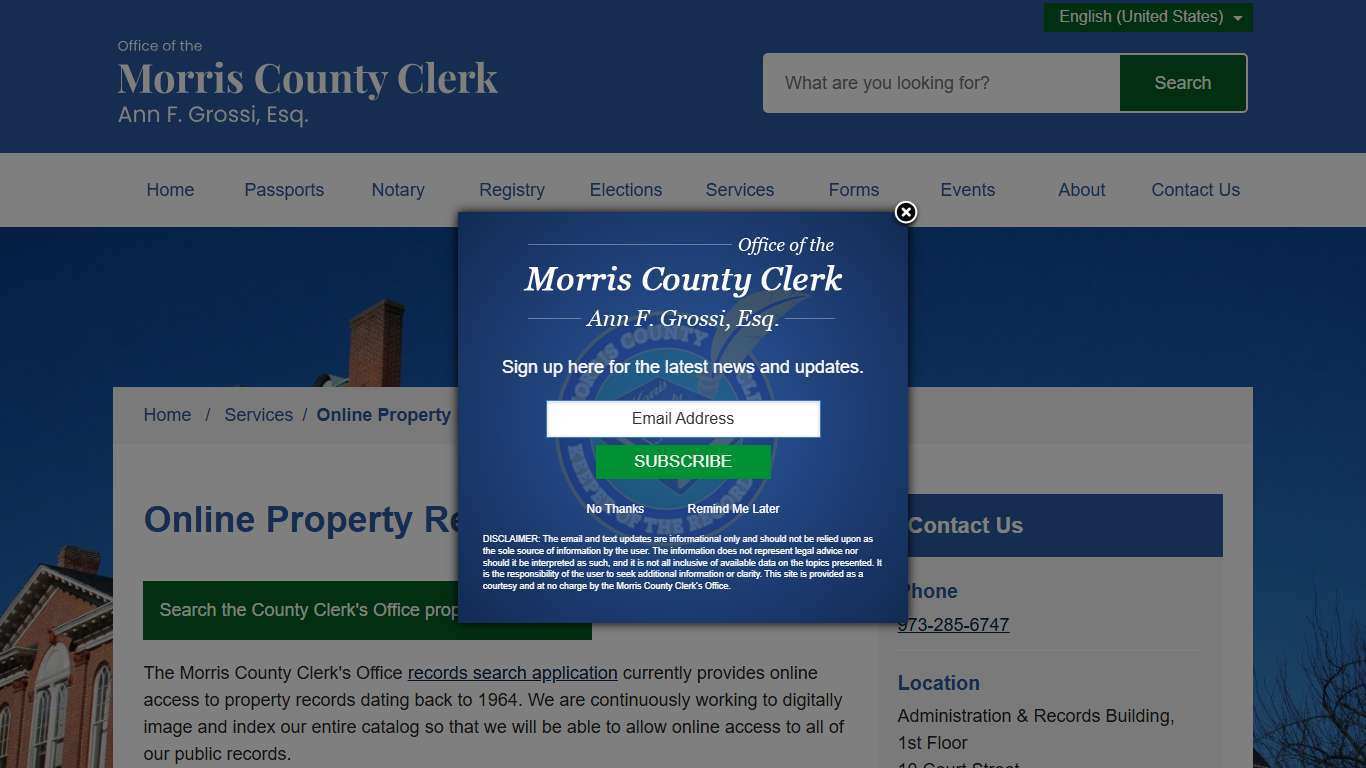Online Property Records Search | Morris County Clerk